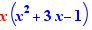 red x(x²+3x-1)