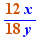 orange 12x/( orange 18y)