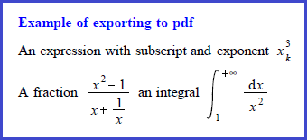 Example of exporting to pdf