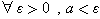 &forall;&epsilon;>0,a<&epsilon;