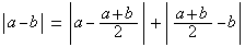 |a-b|=|a-(a+b)/2|+|(a+b)...