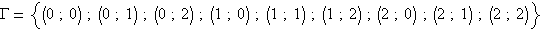 &Gamma;={(0;0);(0;1);(0;2);(1;...