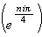 (e^ni&pi;/4)